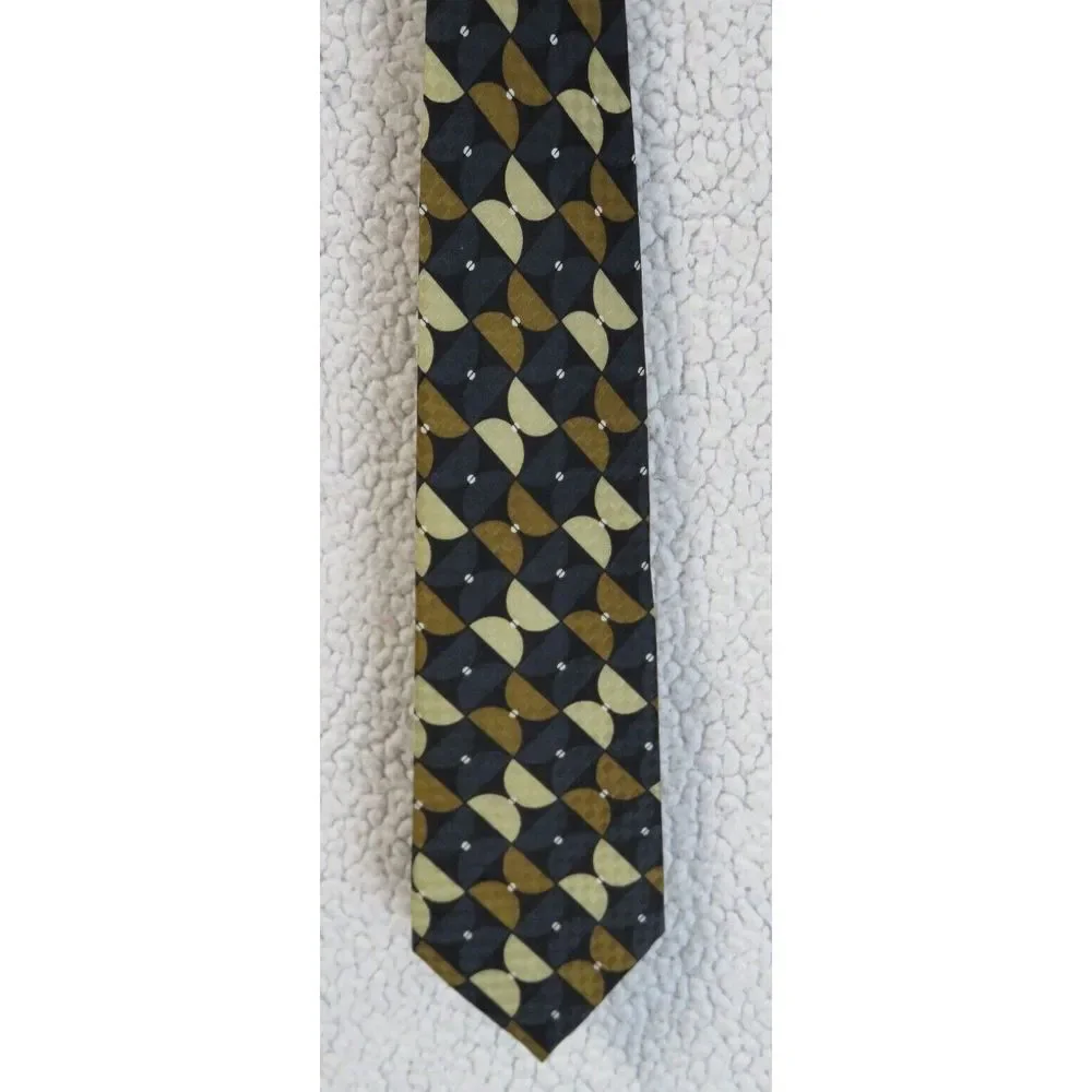 Mens Jhane Barnes Silk Neck Tie‎ Multicolor Geometric